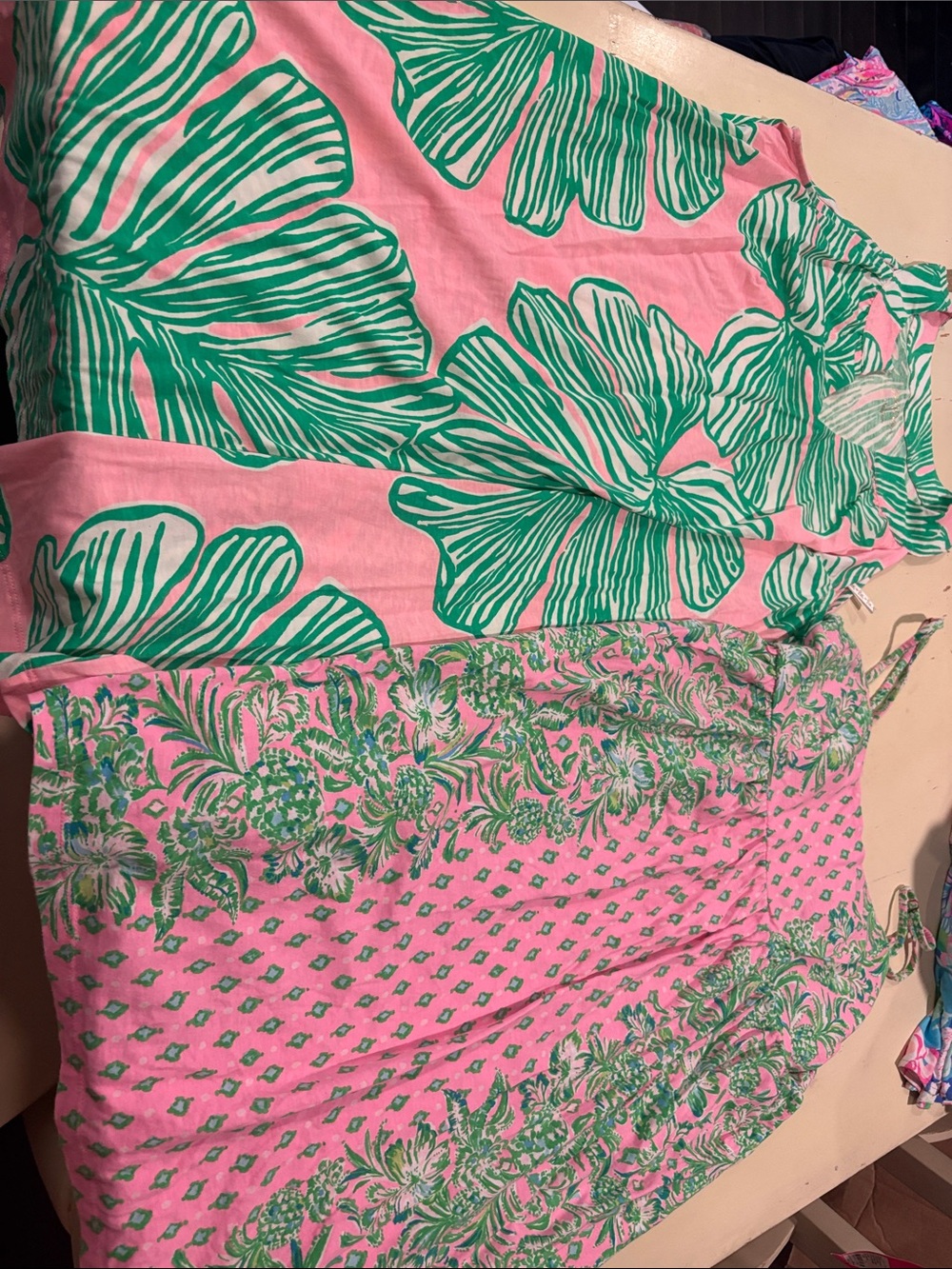 Lilly Pulitzer pink and green dress bundle large EUC